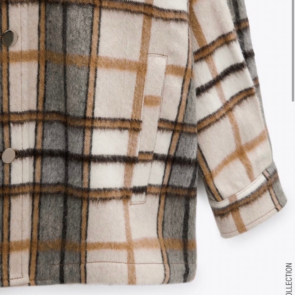 Zara Plaid Button-Up Shacket - Picture 3 of 10